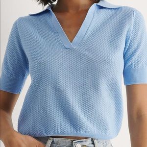 NWT Mango  Blue Polo